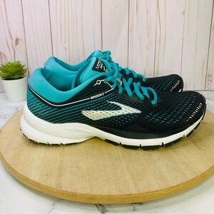 Brooks Shoes Womens 7 B Launch 5 Running Sneakers Black Teal Mesh 1202661B003